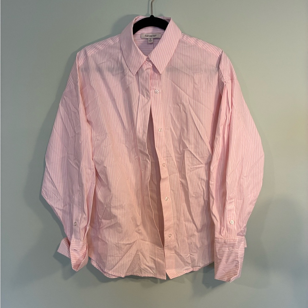 Women's Oversized Pink Striped Shirt